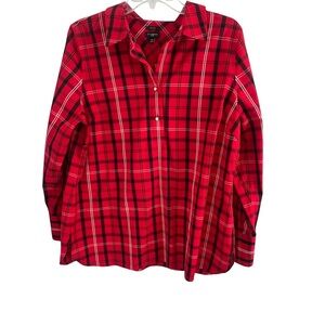 Talbots Red Plaid Shirt-14P-Great for Holidays!